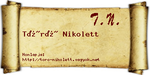 Törő Nikolett névjegykártya