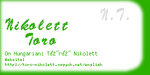 nikolett toro business card